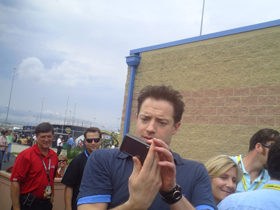 Actor Brendan Fraser at Chicagoland Speedway on Saturday, July 12, 2008 (photo credit: The Fast and the Fabulous)