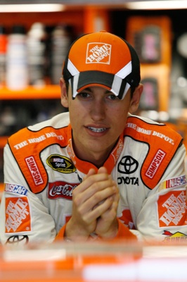 For the second time, rain has dashed driver Joey Logano's hopes of starting in a NASCAR Sprint Cup Series race. Logano was going to qualify for Sunday's Pep Boys Auto 500, but rain cancelled qualifying and the field was set by owner points. (Photo Credit: John Harrelson/Getty Images for NASCAR)