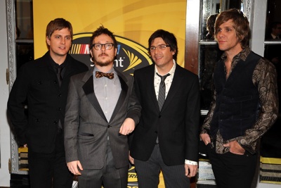 (Left to right) Rob Thomas, Paul Doucette, Brian Yaleand and Kyle Cook of the rock band Matchbox Twenty arrive at the NASCAR Sprint Cup Series Awards Ceremony at the Waldorf=Astoria on in New York City. (Photo Credit: Brad Barket/Getty Images for NASCAR)