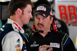 Dale Earnhardt Jr., driver of the No. 88 National Guard/AMP Energy Chevrolet, started Monday's rescheduled 600-mile event at Lowe's Motor Speedway in 27th and finished 40th. (Courtesy Hendrick Motorsports)