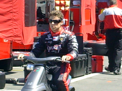 Marco Andretti rides down pit road before practice on Saturday, August 22, 2009 at the Indy Grand Prix of Sonoma at Infineon Raceway (photo credit: The Fast and the Fabulous)