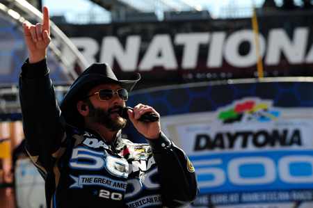 Tim McGraw performed a pre-race concert for the fans during his first trip to Daytona International Speedway.(Credit: Sam Greenwood/Getty Images)