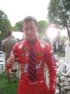 Kasey Kahne behind the scenes of the Gillette Fusion ProGlide commercial Wedding Crashers