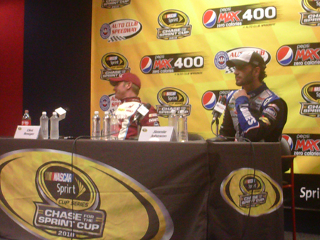 Clint Bowyer and Jimmie Johnson