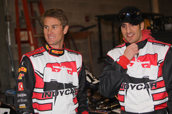 IndyCar drivers Ryan Hunter Reay (left) and Tomas Scheckter