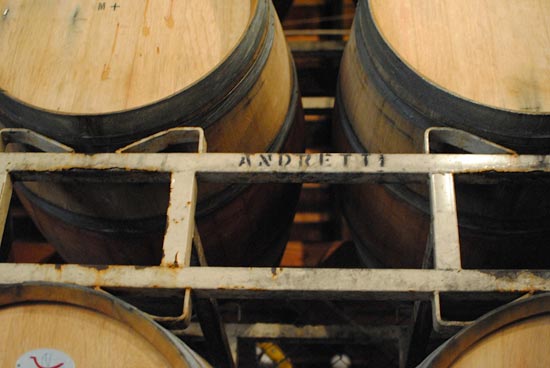 Wine barrels in the cellar room