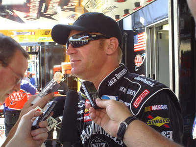 Clint Bowyer speaks with the media at Infineon Raceway (photo credit: The Fast and the Fabulous)