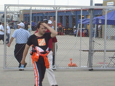 Tony Stewart heads into the drivers meeting before the Dollar General 300 at Chicagoland Speedway on Friday, July 11, 2008 (photo credit: The Fast and the Fabulous)