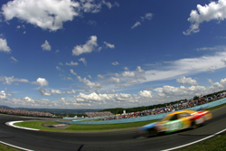 Kyle Busch, driver of the #18 M&M's Toyota, drives during the NASCAR Sprint Cup Series Centurion Boats at the Glen at the Watkins Glen International on August 10, 2008 in Watkins Glen, NY. (Photo by Todd Warshaw/Getty Images for NASCAR)