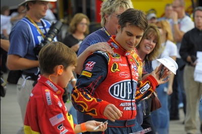 Jeff Gordon, driver of the No. 24 DuPont Chevrolet, started Saturday's NASCAR Sprint Cup event at Lowe's Motor Speedway in eighth and finished eighth. (Courtesy Hendrick Motorsports)