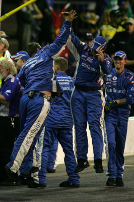 Crew members for Greg Biffle's No. 16 Ford celebrate winning the Bashas' Supermarkets 200 at Phoenix International Raceway. (Photo Credit: Todd Warshaw/Getty Images)