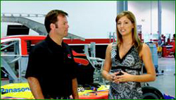 Athena Barber interviews Robby Gordon for an upcoming episode of 3 Wide Life