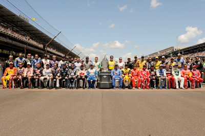 The field of 43 drivers poses for a photo before the start of the Allstate 400 at The Brickyard at Indianapolis Motor Speedway. (Photo Credit: John Harrelson/Getty Images for NASCAR)