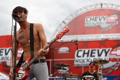 Double-platinum recording artists The All-American Rejects provided pre-race entertainment for the Chevy Rock & Roll 400 at Richmond International Raceway. (Photo Credit: Chris Graythen/Getty Images)