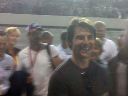 Tom Cruise on pit road before the start of the Chevy Rock & Roll 400 at Richmond International Raceway. (Photo Credit: Andrew Giangola)