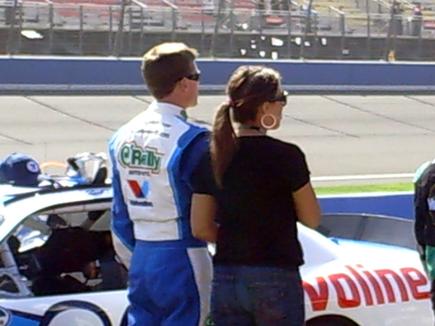 Carl Edwards and his wife, Kate, before the Copart 300 on Saturday, October 10, 2009 at Auto Club Speedway in Fontana, CA (photo credit: The Fast and the Fabulous)