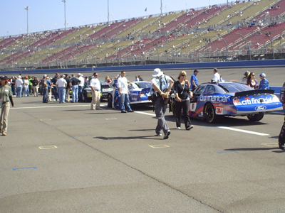 Pit road before the start of the Copart 300 on Saturday, October 10, 2009 at Auto Club Speedway in Fontana, CA (photo credit: The Fast and the Fabulous)
