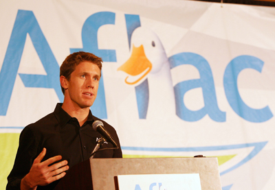 Carl Edwards talks about rebounding in 2010 on Tuesday in Concord, N.C. during the NASCAR Sprint Media Tour Hosted by Charlotte Motor Speedway. (Credit: Harold Hinson Photography)