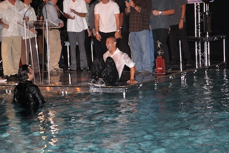 Tony Kanaan Throws Dario Franchitti into the Pool: A Photo Series