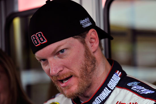 Dale Earnhardt Jr., driver of the No. 88 National Guard/AMP Energy Chevrolet, participates in a media session on March 18 at Bristol.