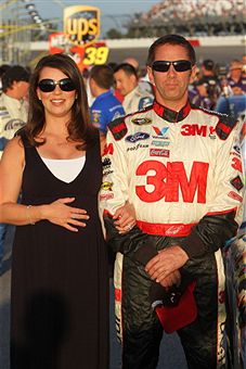 Greg Biffle, driver of the #16 3M Ford, stands on the grid with his wife Nicole Biffle prior to the start of the NASCAR Sprint Cup Series SHOWTIME Southern 500 at Darlington Raceway on May 7, 2011 in Darlington, South Carolina. (Photo by Jerry Markland/Getty Images for NASCAR)