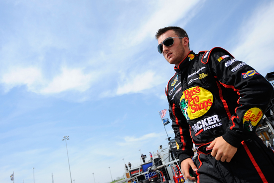Austin Dillon walks through the Kansas Speedway garage on Friday in Kansas City, Kansas. Dillon was fastest in NASCAR Camping World Truck Series final practice, turning a lap at 32.819 seconds/164.539 mph. (Credit: Jared C. Tilton/Getty Images for NASCAR)