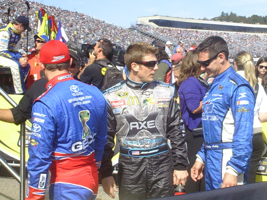 Jamie McMurray, Andy Lally and Casey Mears