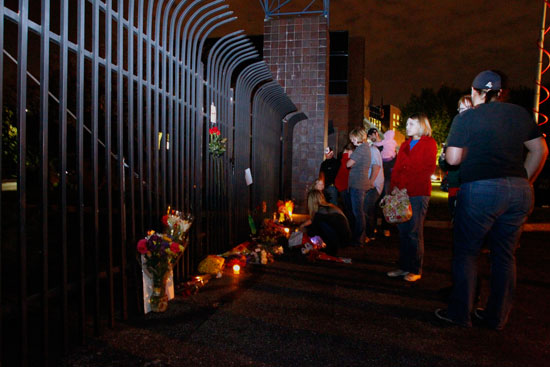 Fans created a memorial at Indianapolis Motor Speedway