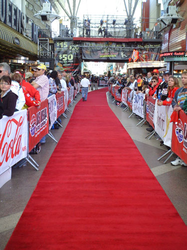 The FanFest red carpet at the Fremont Street Experience