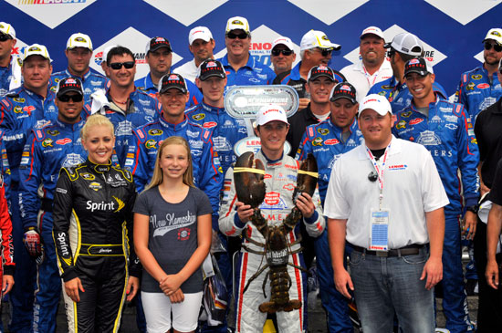 Kasey Kahne, driver of the No. 5 Farmers Insurance Chevrolet, won the July 15 NASCAR Sprint Cup event at New Hampshire Motor Speedway. (Courtesy of Hendrick Motorsports)